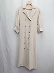 ◇ ⊂ ◎ MURUA ムルーア フロントボタン フレアコート 長袖 ロング丈 ワンピース サイズF ベージュ系 レディース E  【1412090007255】のサムネイル