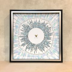 ペン画『時計の街』
