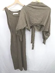 ◇ Θ LAGUNA MONN ラグナムーン リブ素材 ボレロ リブニットキャミソールワンピース サイズS カーキー系 レディース E  【1507280010662】