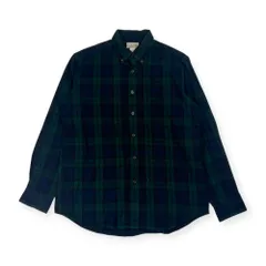 00s L.L.Bean エルエルビーン チェック BD ボタンダウン 長袖 ネルシャツ M-REG/グリーン×ネイビー メンズ