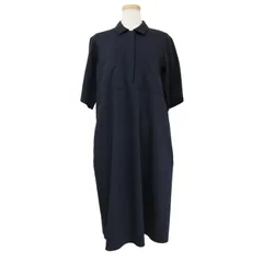 美品 JIL SANDER NAVY ジルサンダー ネイビー ワンピース ネイビー 紺 サイズ: 34(XS) ストレッチ ウール ショートスリーブ シャツワンピース 半袖 ミディ丈 イタリア製 トップス ドレス【レディース】のサムネイル