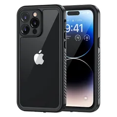 Lanhiem iPhone 14 Pro 防水ケース iPhone 14 proケース 5G 完全防水 IP68米軍規格 Face ID認証 タッチ可 耐衝撃 滑り止め 防塵 防雪 水中撮影 ワイヤレス充電サポート超軽量 薄型 透明 付け外し簡単 全面保 0