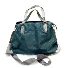 ラシット トーキョー（russet　TOKYO）ナイロン2WAYショルダー＆トートバッグ　ダークグリーン×グレー【中古】KB-9877