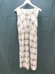 ◇ apres jour アプレジュール チェック柄 ノースリーブ ロング丈 ワンピース サイズF ベージュ レディース E  【1303160010933】