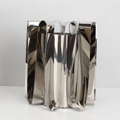 ヴィンテージ ドイツ白磁花瓶 ミッドセンチュリー陶器 フラワーベース