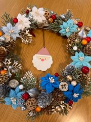 つまみ細工クリスマスリースNO4 - メルカリ