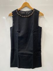 nl339⚫︎ZARA besic⚫︎ザラベーシック⚫︎ビジュー⚫︎Iライン⚫︎ワンピース⚫︎sizeM⚫︎黒