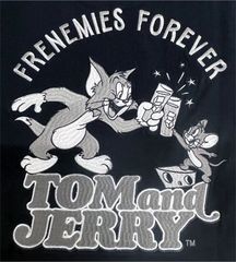 No.N.TOM and JERRY/トムジェリ/ワイドシルエット刺繍Tシャツ/ブラック/Lサイズ/新品未使用/タグ有り