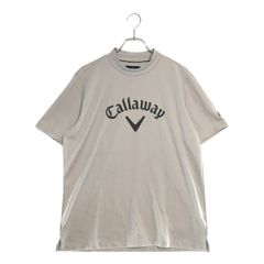 中古 メンズ キャロウェイ Callaway 半袖シャツ LL グレー モックネック 総柄