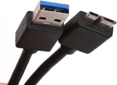 USB 3.0 Micro B USB Cable, Type A Male to Micro Type B Male, High-Speed ​​Transfer and Fast Charging, Compatible with External HDDs, SSDs, Blu-ray Drives, Digital Cameras, Hard Drives, Galaxy Note3, S5, etc., 0.5M