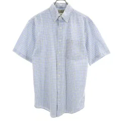 エルエルビーン アウトドア チェック柄 半袖 シアサッカー ボタンダウンシャツ S ブルー 他 L.L.Bean メンズ