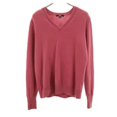 ユニクロ 長袖 Vネック セーター L ピンク系 UNIQLO ニット レディース