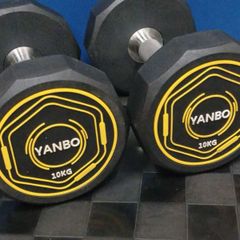 【中古】［YANBO］ラバーダンベル10kg（ペア）