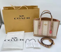 COAOH コーチ ジャガード シグネチャー ストライプ モリー 2WAY