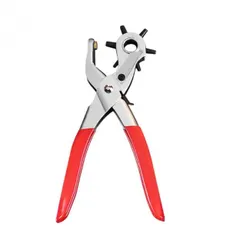 穴あけパンチ 6段階ダイヤル式 丸型穴 2-4.5mm ベルトパンチ 丸穴 ベルト穴あけ機 レザークラフト[クロネコゆうパケット発送、送料無料]mer002