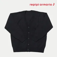 レピピ スクールカーディガン キッズ  紺 ネイビー 女の子 Vネック 軽量 ワンポイント シンプル 制服 学校 学生服 小学生 中学 高校 通学 卒業式 服 140 150 160 REPIPI 141908 秋 冬