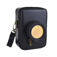 【数量限定】カメラ保護バッグ Evoカメラケース instax instax mini mini Evoケース ショルダーストラップ付き チェキケースFUJIFILM 全面保護Evoケース HIYQIN PUレザー(ブラック)