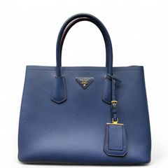 PRADA サフィアーノレザー トートバッグ ブルー 2WAY