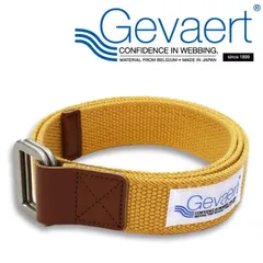 【日本製】GEVAERT ゲバルト ベルト 軽量バックル使用 35mm幅 NEK ゴムベルト ベルギー生地使用 日本製 7987137 (T-イエロー)
