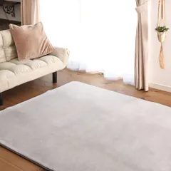 【即納】Colorsroom カーペット ラグ ラグマット 2畳 洗える ラグ 絨毯 185×185cm 滑り止め付 抗菌 防臭 防ダニ オールシーズン 床暖房 ホットカーペット対応 ふわふわ肌触り フランネルラグ ライトグレー