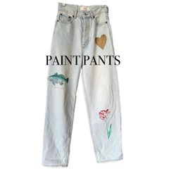 ペイントパンツ　ペイントデニム