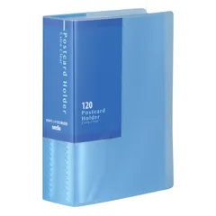 【今売れています】A6-S KGはがき120枚収容 はがきホルダー KG ポケット 101~150枚 アルバム ブルー SEKISEI SKK-120K