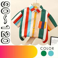 【送料無料】半袖ストライプシャツ 女の子 男の子 ベビー キッズ Tシャツ 90 100 110 120 韓国子供服 ハーフバースデー ベビー用品 ベビー服 韓国子供服 tシャツ