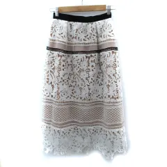 フレイアイディー FRAY I.D フレアスカート マキシ丈 ロング丈 刺繍 オーガンジーレース 1 マルチカラー 白 ホワイト ベージュ /SM38