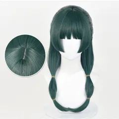 【1～3日以内に発送！】コスプレ耐熱ウィッグ ダークグリーン セミロング 二つ結び お団子 キャラクターウィッグ ★薬屋のひとりごと/猫猫(マオマオ) 等