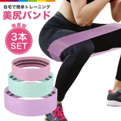 美尻バンドトレーニング 強度別3本セット エクササイズバンド 収納袋付きのサムネイル
