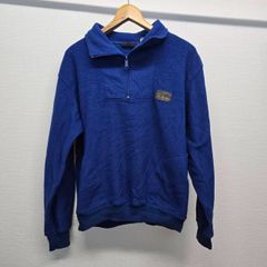 ハーフジップパーカー ブルー ヴィンテージ メンズ 古着 M-C-445