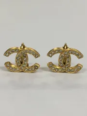 美品！格安！CHANEL シャネル ココマーク ラインストーン GP ゴールド イヤリング 2084