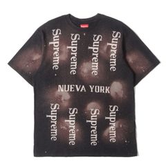 【美品】Supreme シュプリーム Tシャツ サイズ:S / 20SS ブリーチ加工 ブランドロゴ クルーネック Tシャツ (Nueva York S/S Top) / ブラック 黒 / トップス カットソー 半袖【メンズ】【中古】