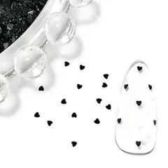 黒 ブラック ミニ ハート ホログラム ネイル パーツ モールド　アート レジン　デコレーション　ラメ　グリッター　スパンコール　 1mm　極小