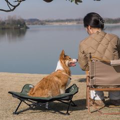 アウトドア用 犬 猫 ビーチベッド 折り畳み ベッド 取り外し可能 ペット用 軍用ベッド ポータブル アルミ合金 キャンプ オックスフォード布 犬 猫 ビーチベッド