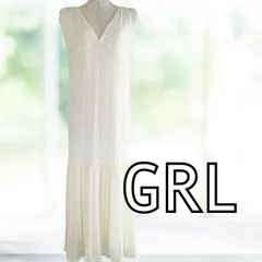 USED GRL ワッシャーシフォンティアードワンピース アイボリー フリーサイズ 裏地有 レディース 春夏秋 グレイル