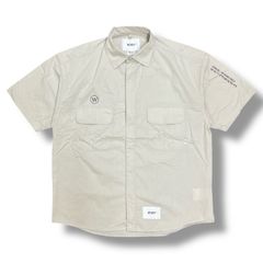 WTAPS 23SS LADDER/SS/CTPL.BROADCLOTH.COOLMAX.BIRTH ブロードクロス シャツ 半袖シャツ ダブルタップス 231WVDT-SHM03 グレー 1 79002A9