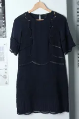 W ( S ) Club Monaco(クラブモナコ) ドレス ワンピース 半袖 海軍- 13E0F