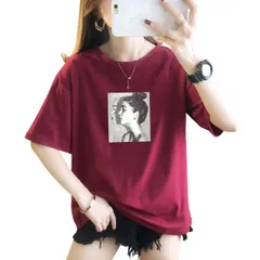 [NOVUS VENTUS] レディース トップス Tシャツ 半袖 ビッグT 大きいサイズ 丸首 薄手 可愛い プリントT 個性的 ブラック ホワイト ローズ シャツ おしゃれ カジュアル 韓国 ゆったり 春夏 プルオーバー きれいめ 着痩 [ローズ] [M]