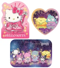 【中古】シール・ステッカー ハローキティ/ポムポムプリン＆ハンギョドン ダイカットステッカー(3枚セット) 「Happyくじ Sanrio characters HANABI 2024」 ダイカットステッカー賞