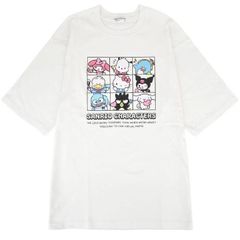 サンリオ キャラクターズTシャツ オーバーサイズ レディース 半袖 刺繍 プリント ホワイト 春夏