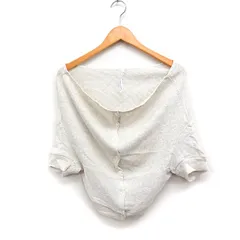 スナオクワハラ sunao kuwahara オフショルダー カーディガン 半袖 コットン 綿 ニット M オフホワイト 白 /FT27