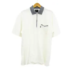 ダンロップ ポロシャツ トップス 半袖 ハーフジップ ゴルフウエア メンズ Lサイズ ホワイト DUNLOP 【中古】