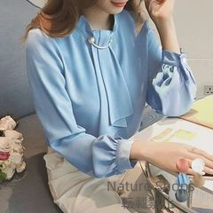 【新品未使用】シャツブラウス リボン 長袖 レディース lycp162
