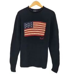 ポロバイラルフローレン Polo by RALPH LAUREN EXCLUSIVE OF DECORATION RL'67 コットンリネン 星条旗 ロールネックニット メンズ import：S 