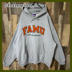 ファム チャンピオン 2XL パーカー グレー 極太アーム メンズ 古着 長袖