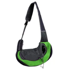 JUSTVEL 犬 抱っこ紐 ペットスリング メッシュ 通気性 小型犬 【散歩革命】 バッグ 猫 ショルダーバッグ 飛び出し防止 抱っこキャリー ドッグスリング 散歩用 (グリーンSサイズ) [グリーンSサイズ]