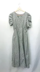 ◇ RAY CASSIN レイカズン パフスリーブ 半袖 ロング丈 ワンピース サイズF グレー ホワイト レディース E  【1408060035465】