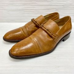 イタリア製 Franco Propato レザー スリッポン ドレスシューズ ストレートチップ ローファー サイズ：28cm程度 ライトブラウン