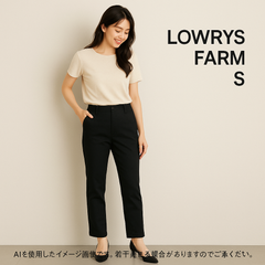 AB0316 LOWRYS FARM 綿麻パンツ Sサイズ 黒 日本製 訳あり美品